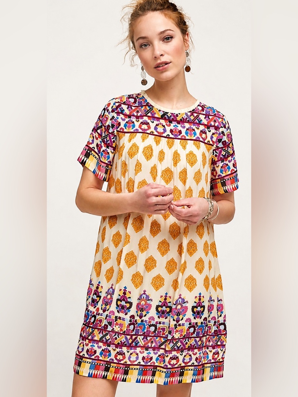 Anthropologie Tanvi Kedia Narcisa Caltha Swing Dress Size S Boho Floral - NWT